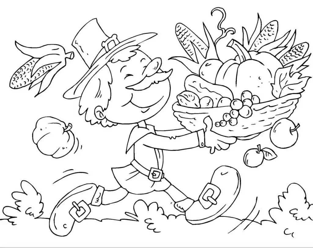 Раскраска огород с овощами для детей