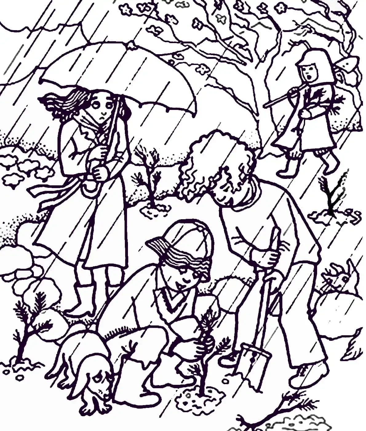 Раскраска веселый огород