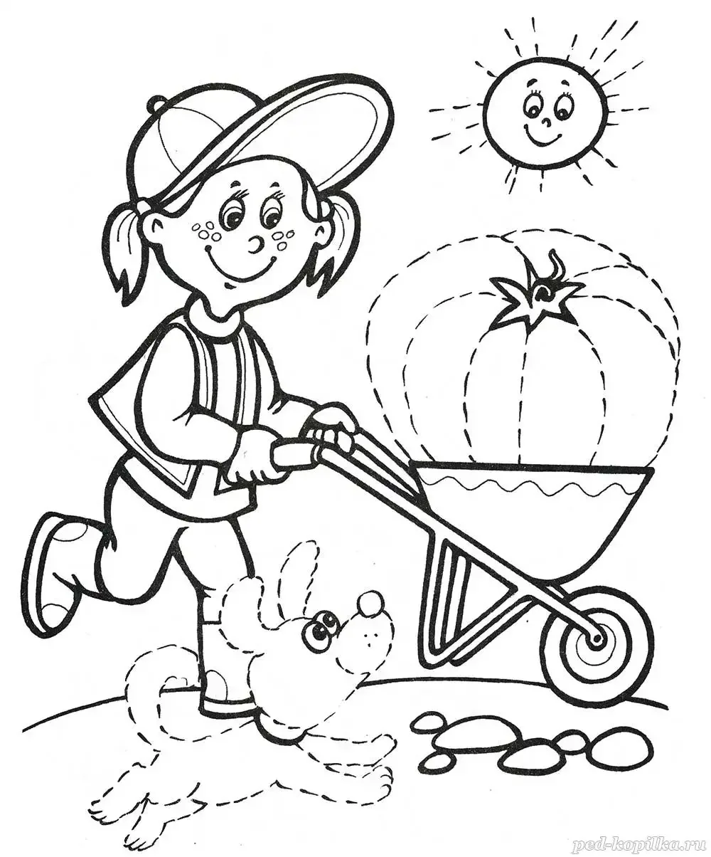 Садовник раскраска