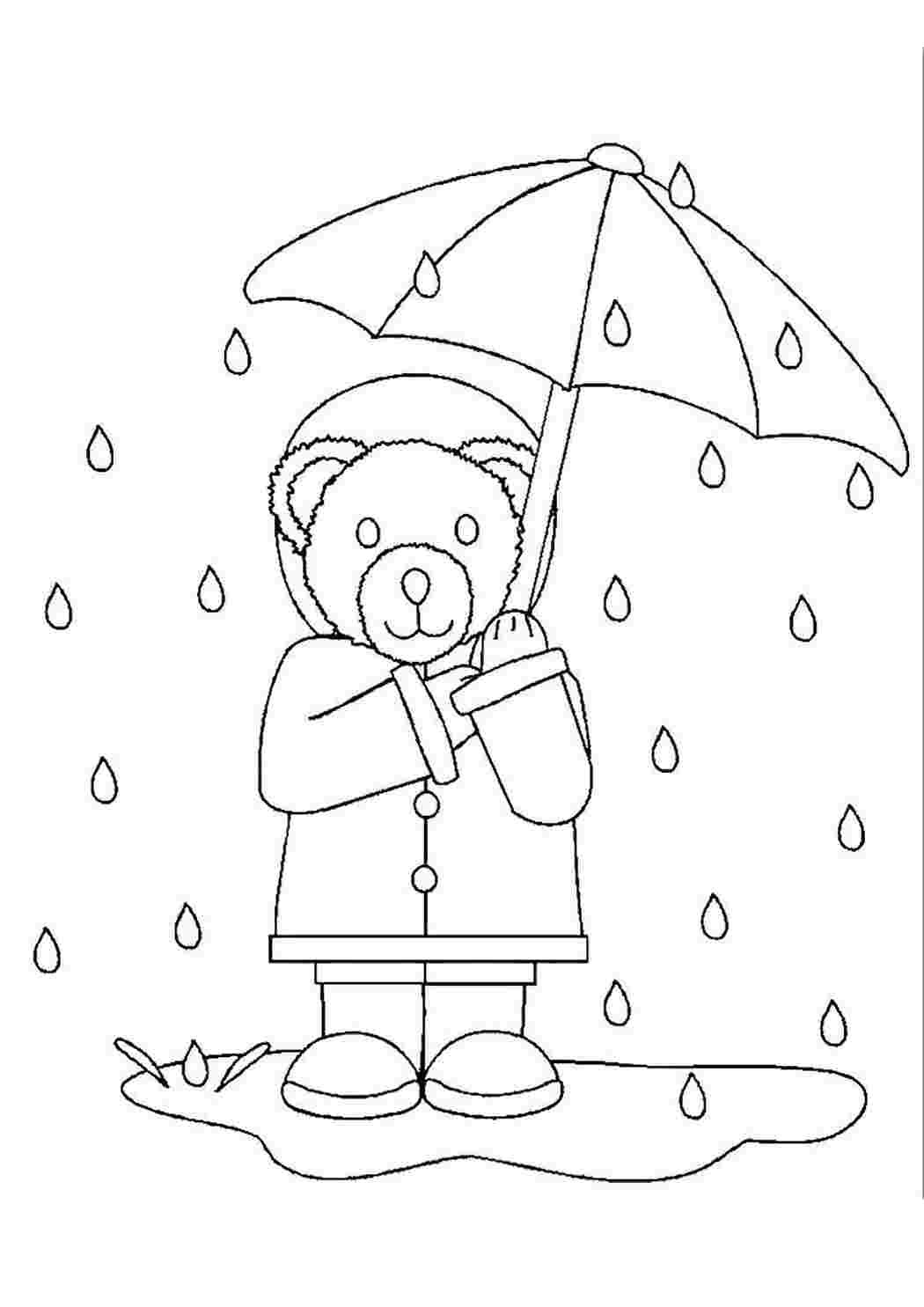 Девочка с зонтиком раскраска для детей 6-7