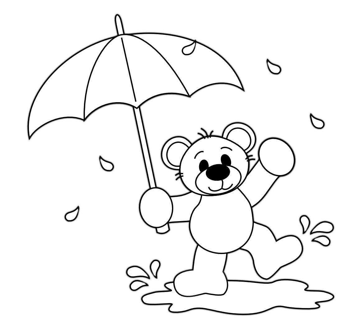 Раскраска для девочек и мальчиков доктор с зонтиком