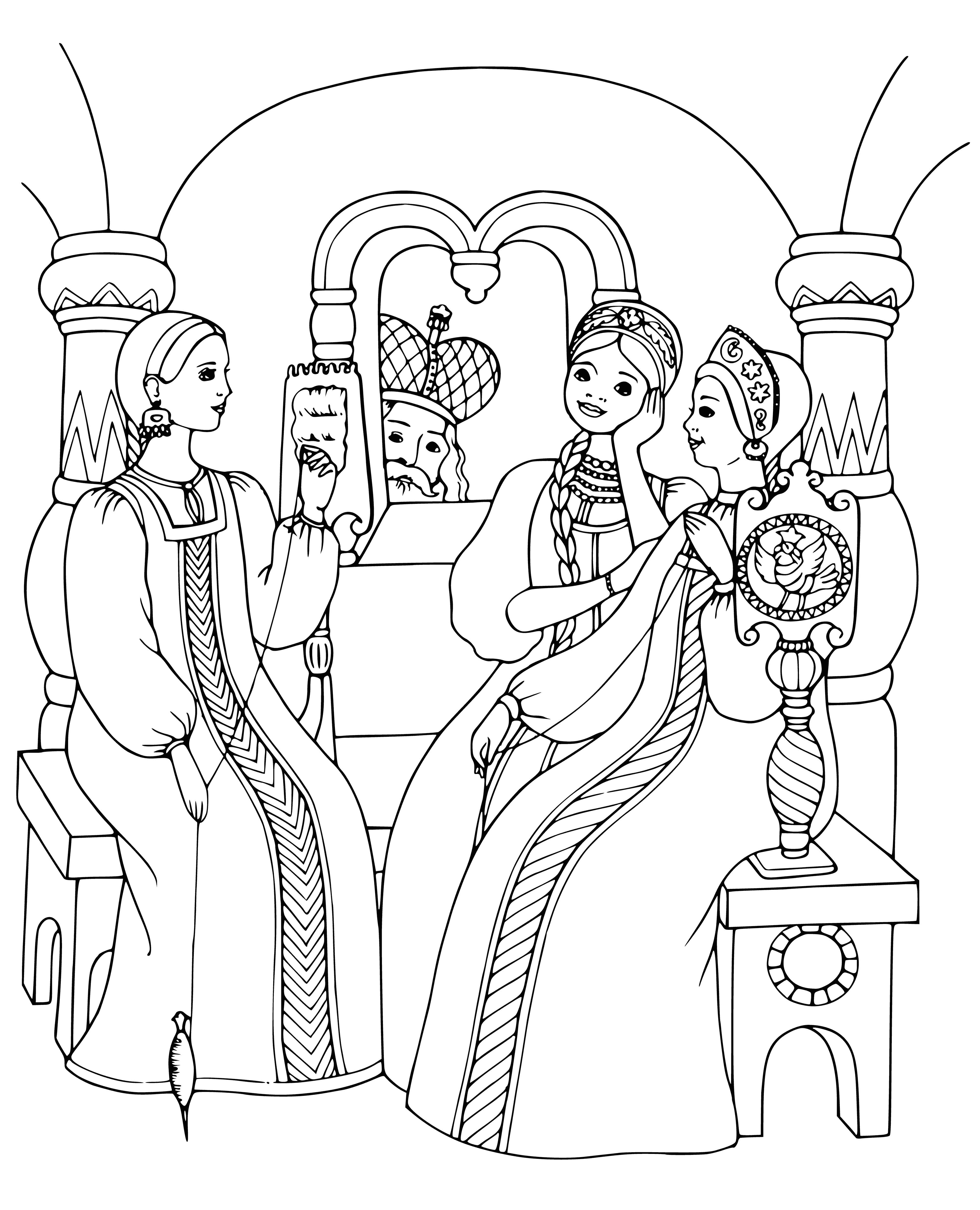 Иллюстрации к сказке о царе Салтане Пушкина раскраски