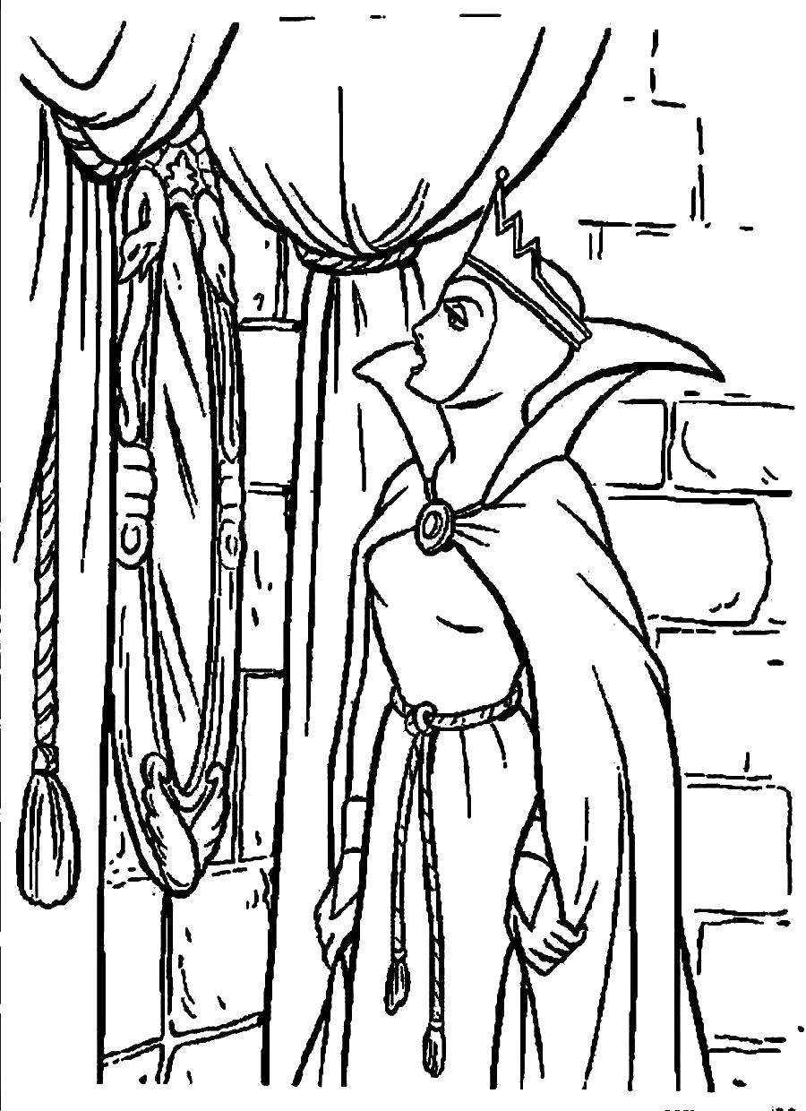 Белоснежка с яблоком раскраска