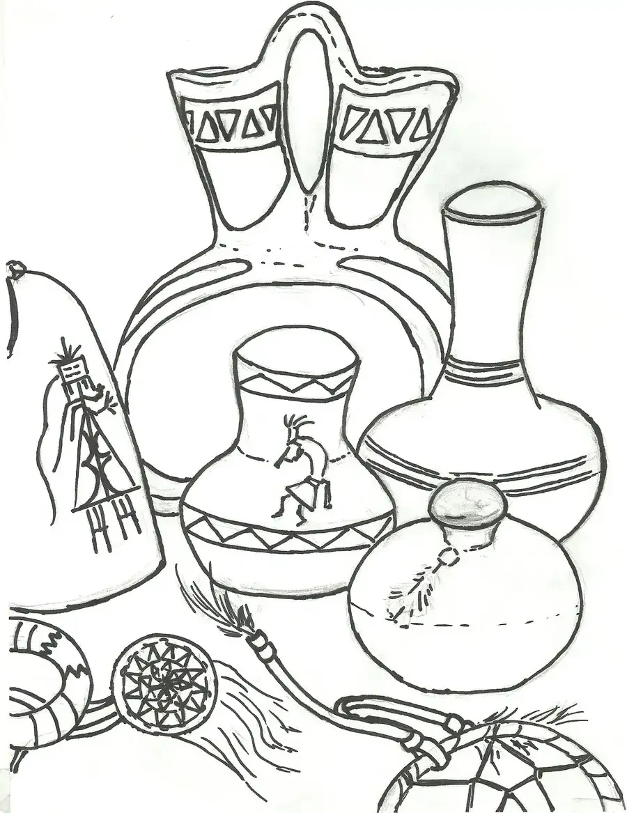 Курский народный костюм раскраска