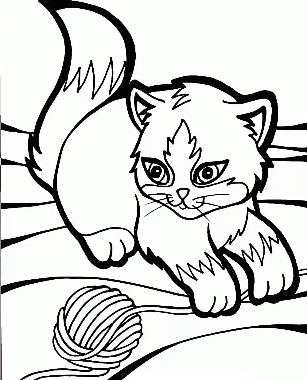 Толстой котенок раскраска