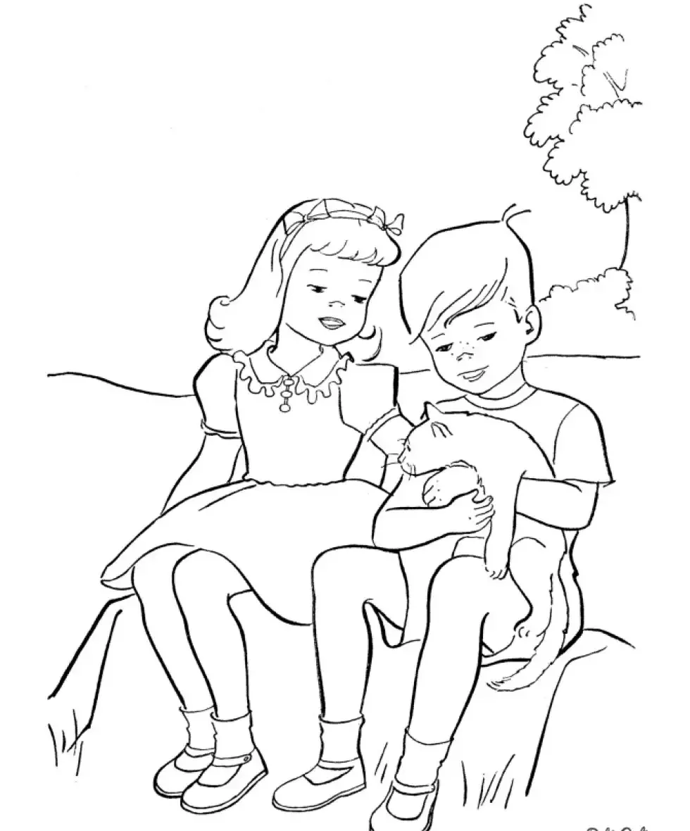 Раскраски котенки