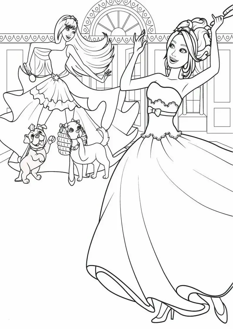 Раскраска Единорог с принцессой