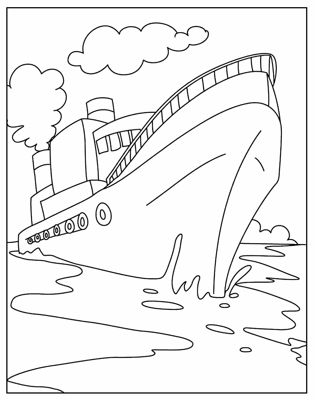 Пароход раскраска