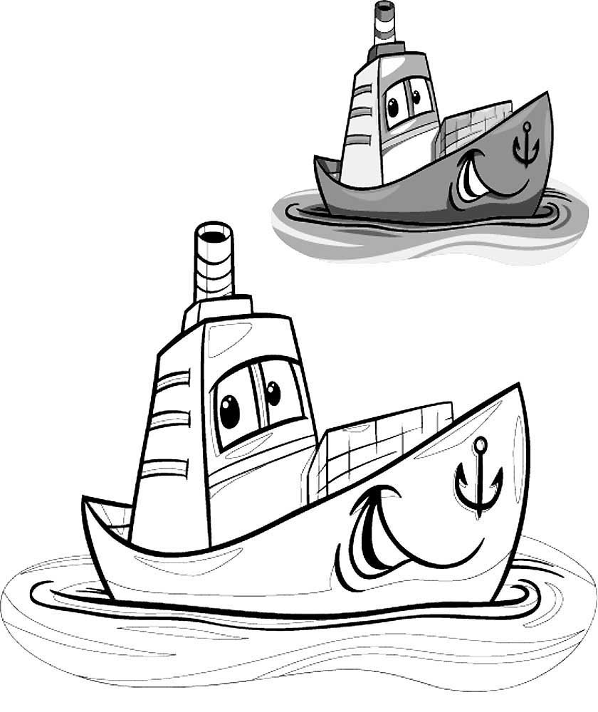 Корабль раскраска для детей