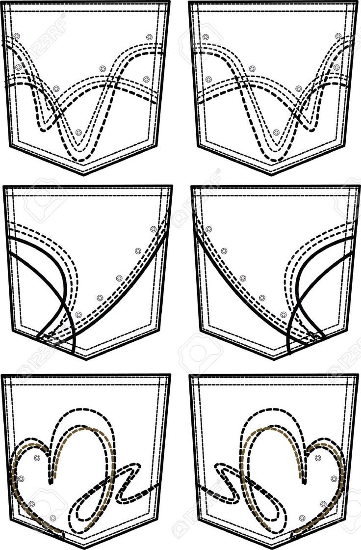 Выкройка кармана для джинсов