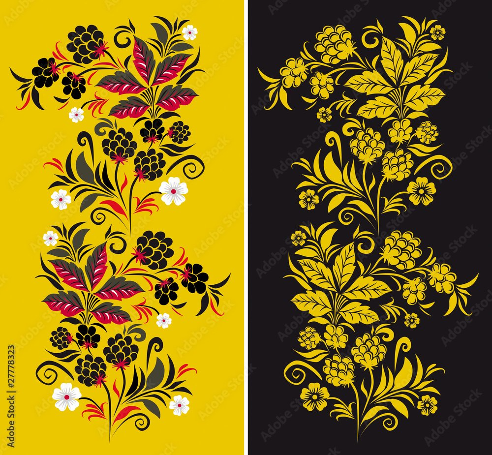 Хохлома роспись в полосе