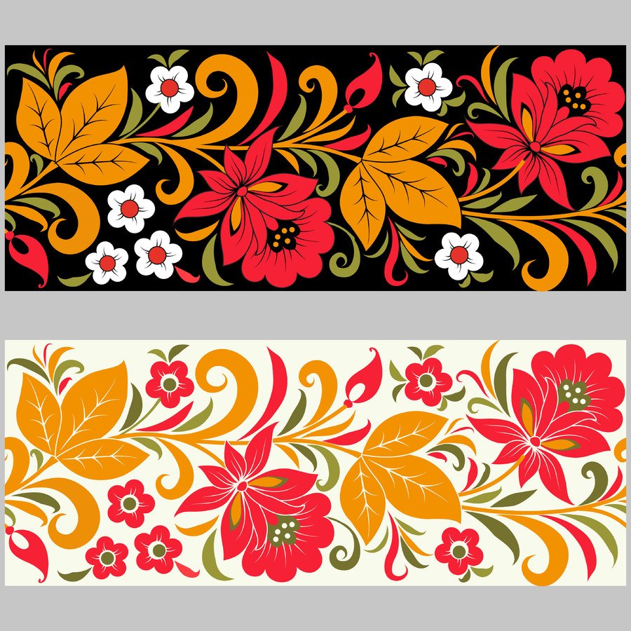 Городецкий стиль хохломской росписи