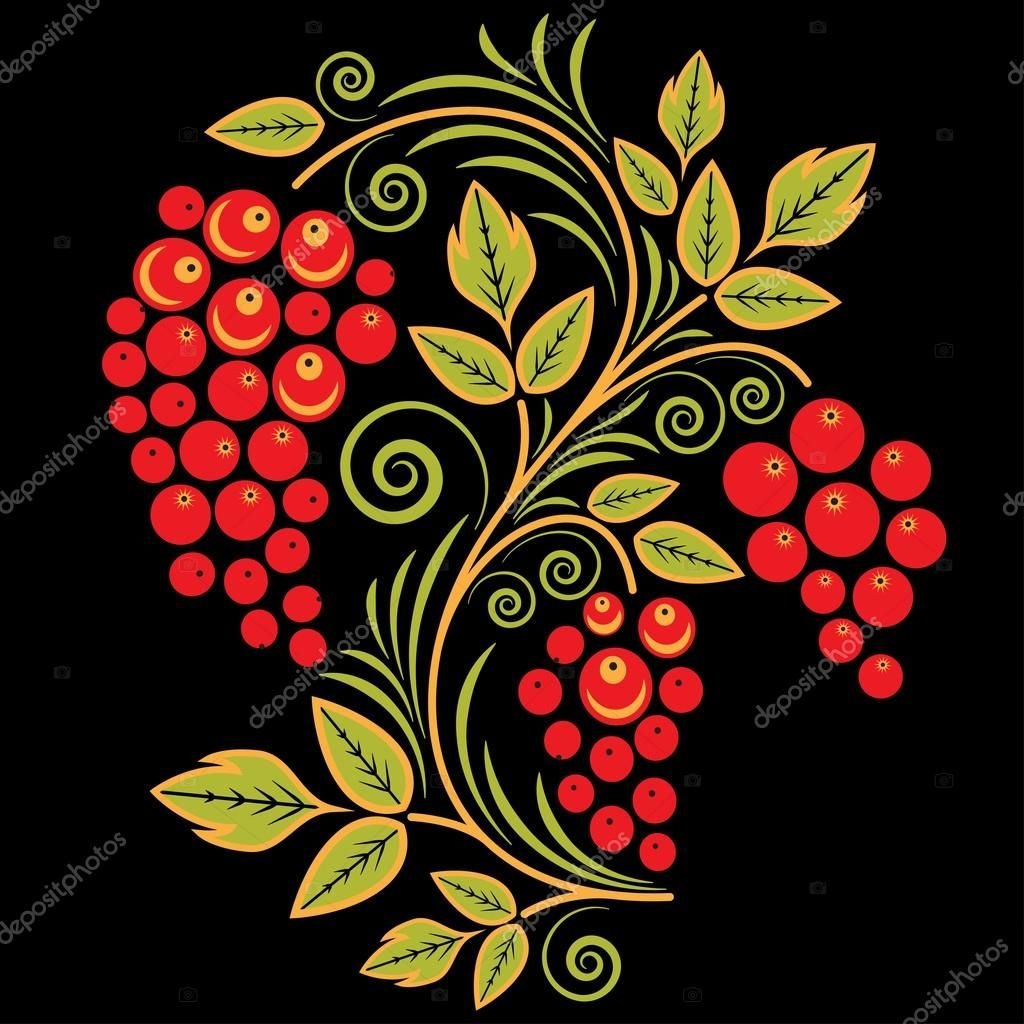 Хохломской орнамент в полосе