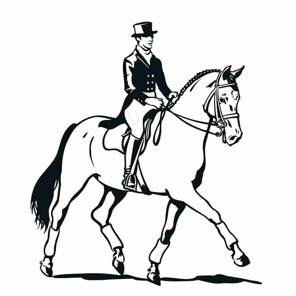 Раскраска всадник на лошади