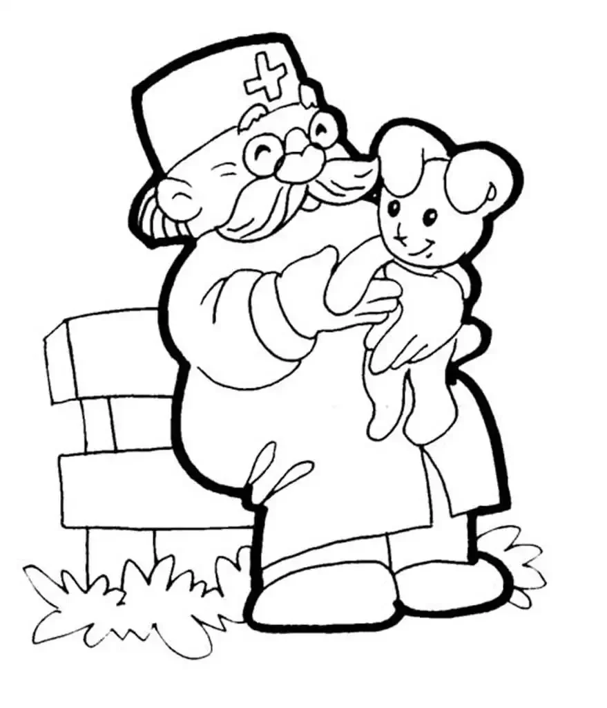 Раскраска Айболит