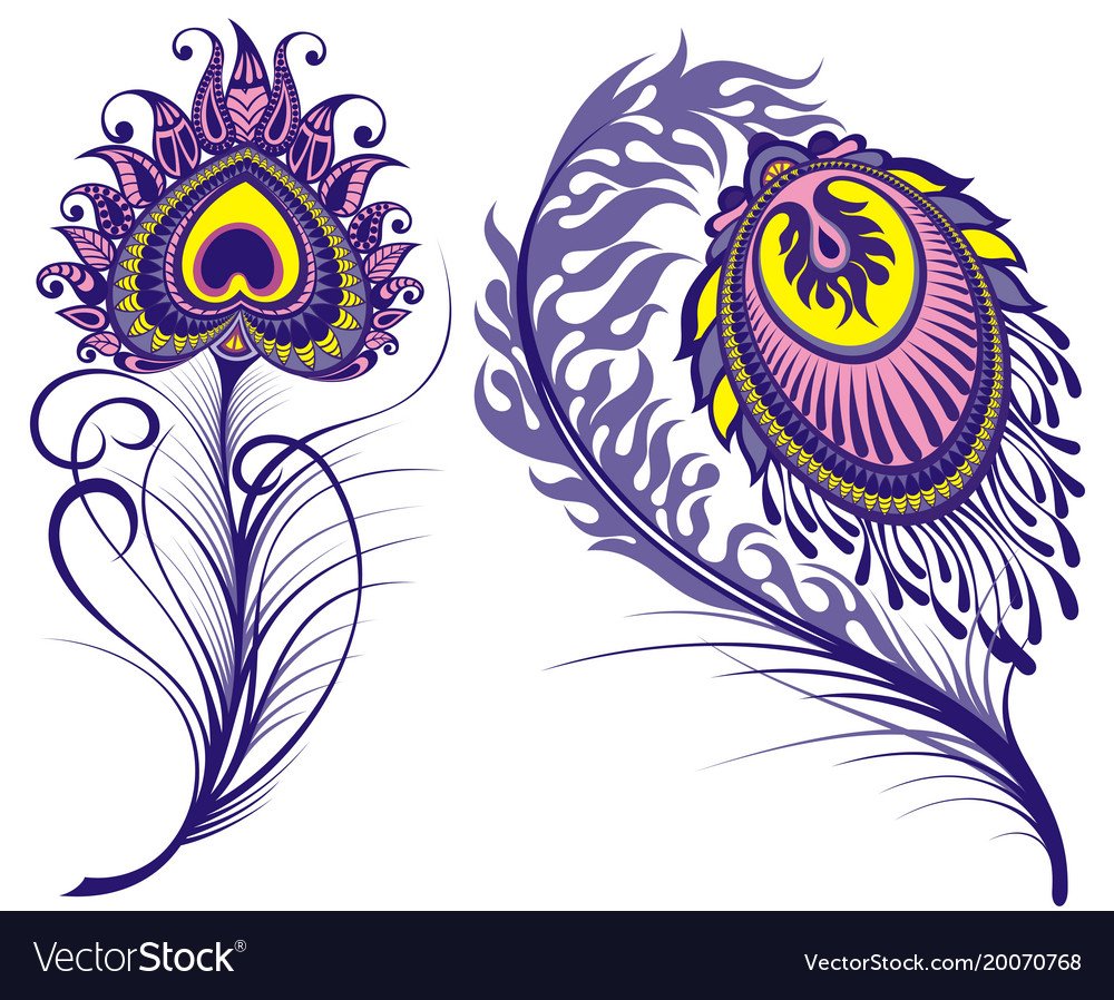 Восточный узор перо павлина