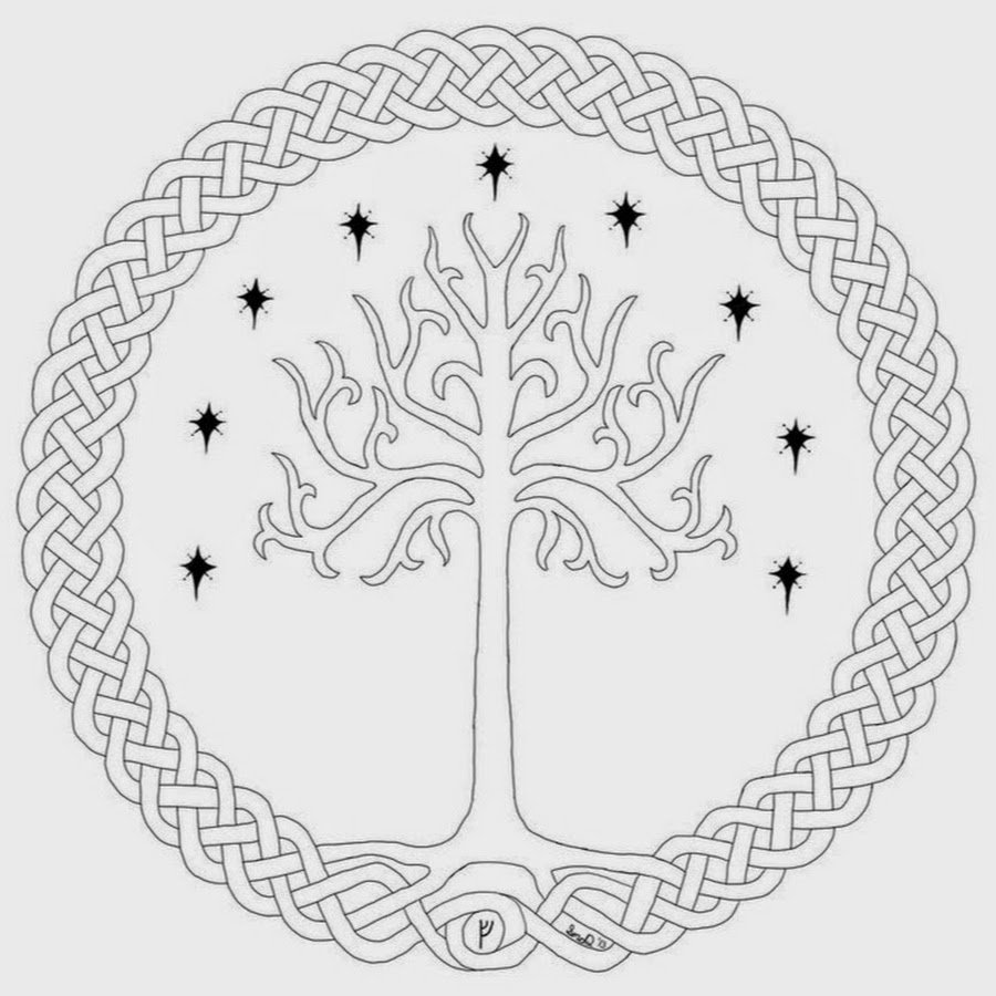 Большое дерево трафарет