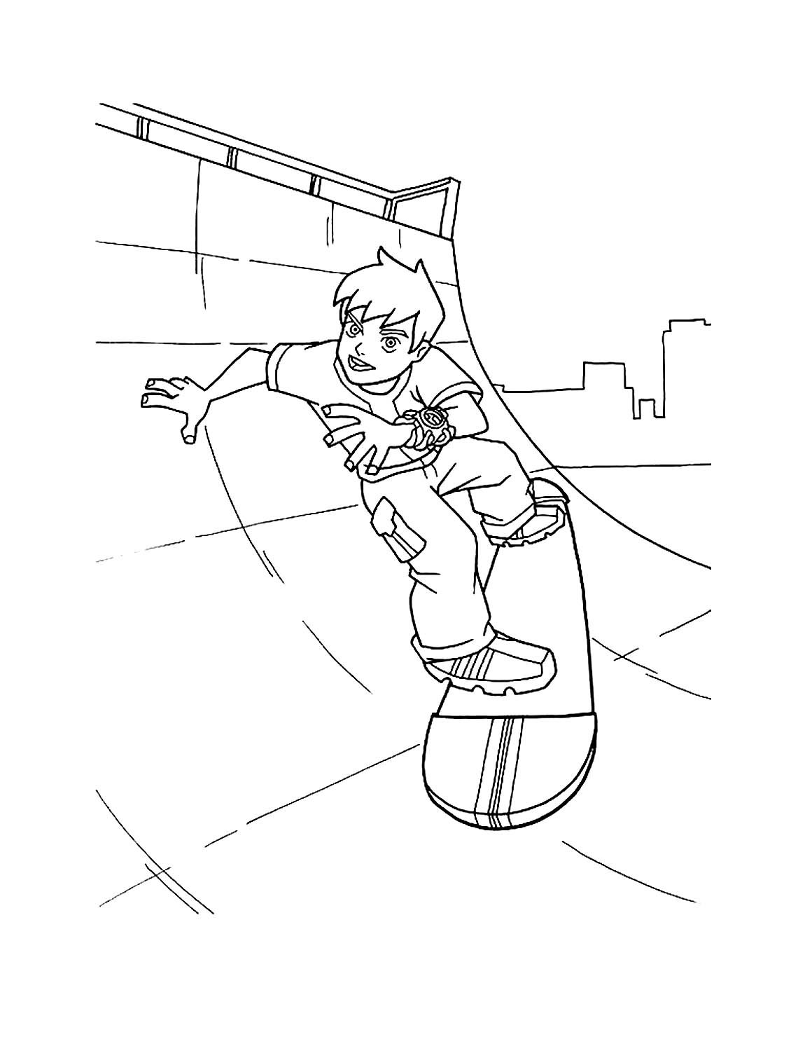 Раскраска для мальчика скейтбордисты