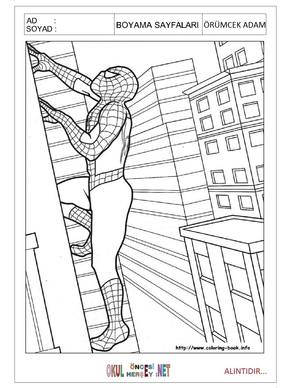 Человек паук раскраска печать