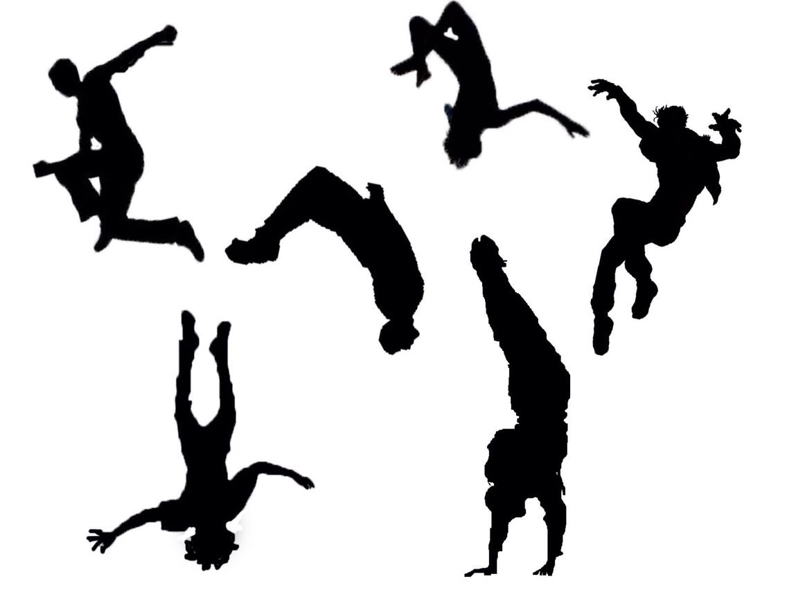 Силуэты паркурщиков
