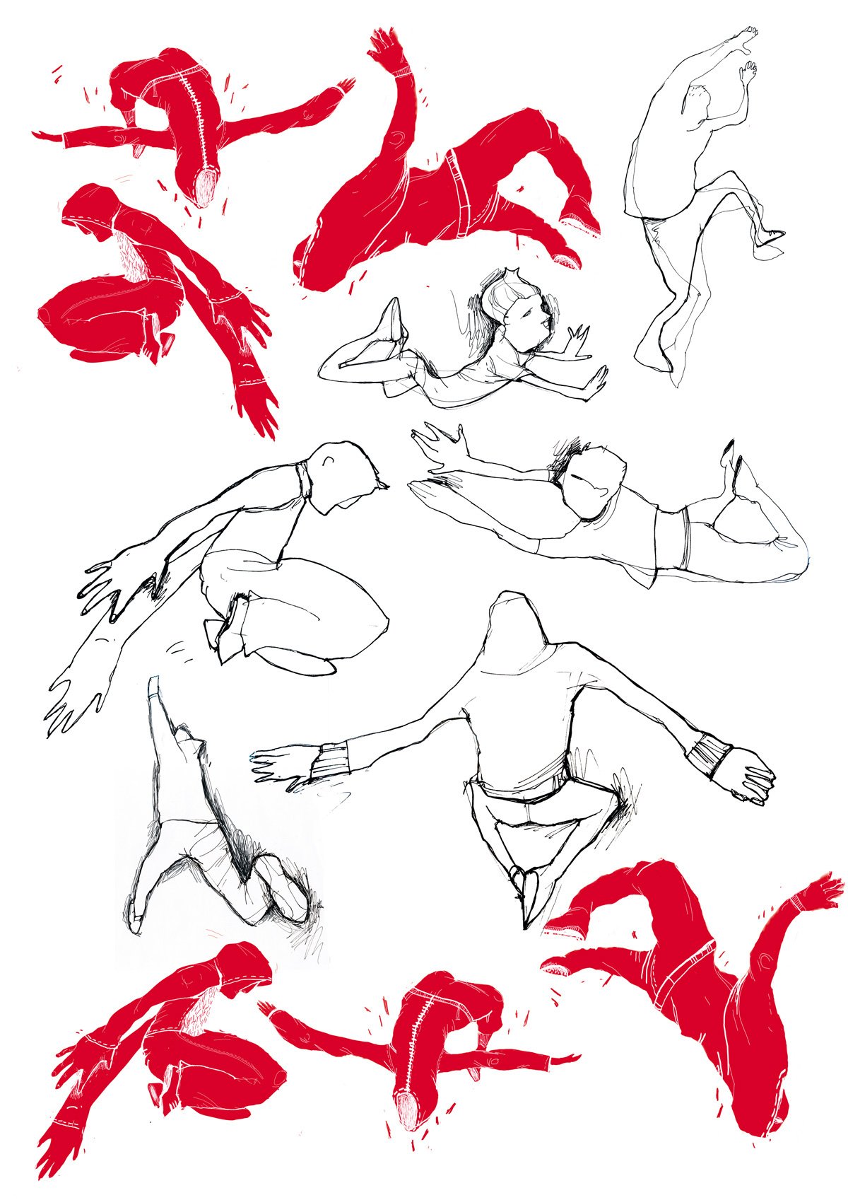 Позы для рисования паркур