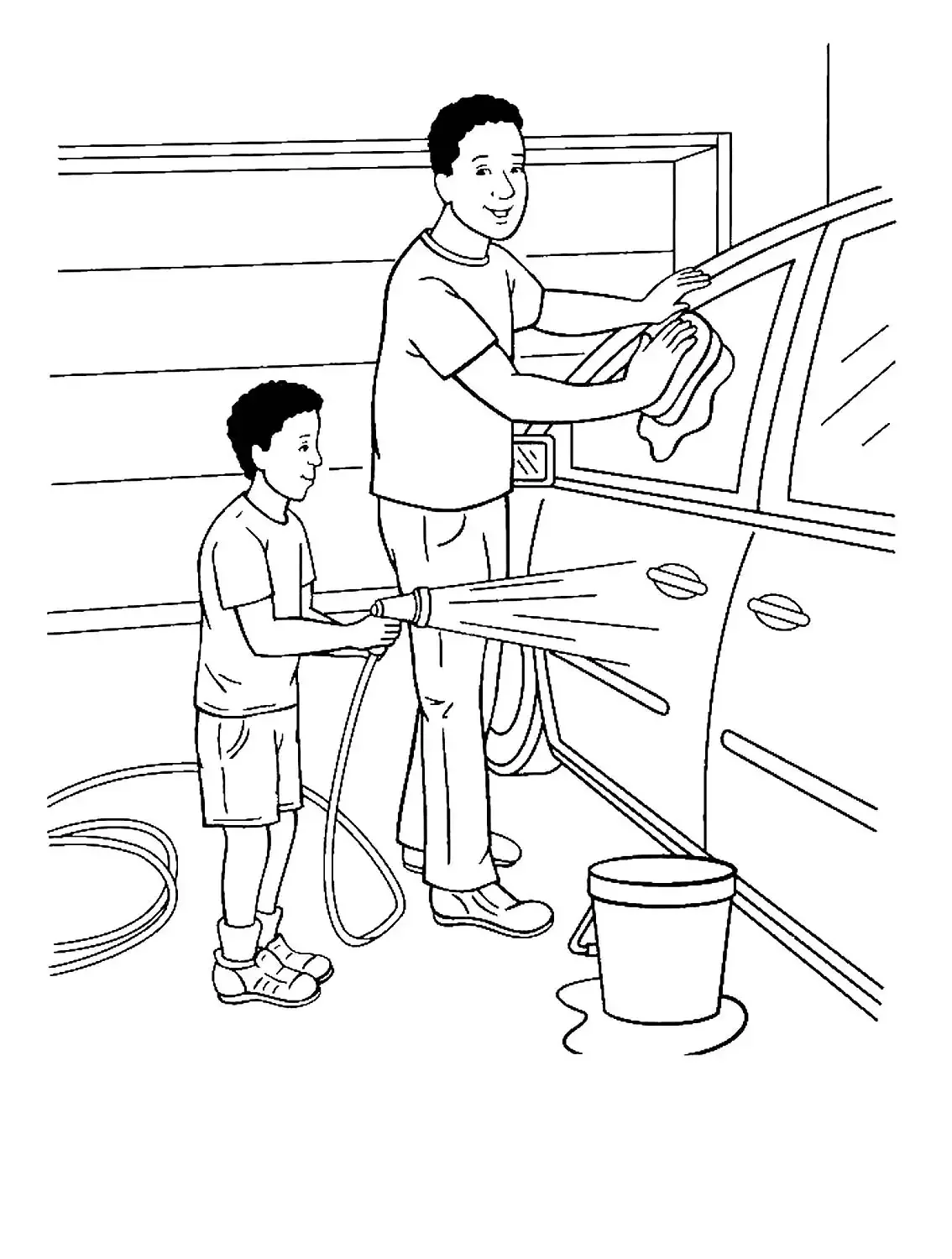 Уборка раскраска для детей