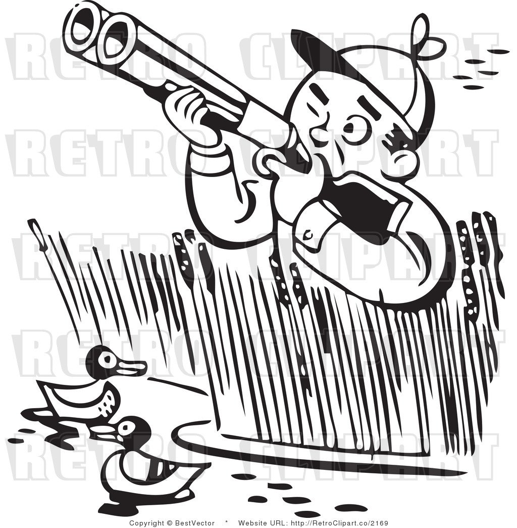 Раскраска охота на уток