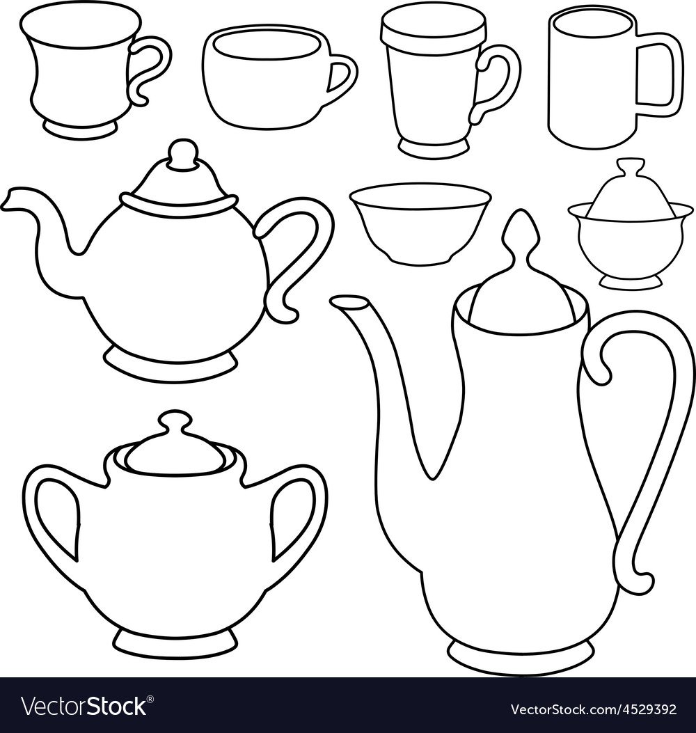 Чайный набор раскраска