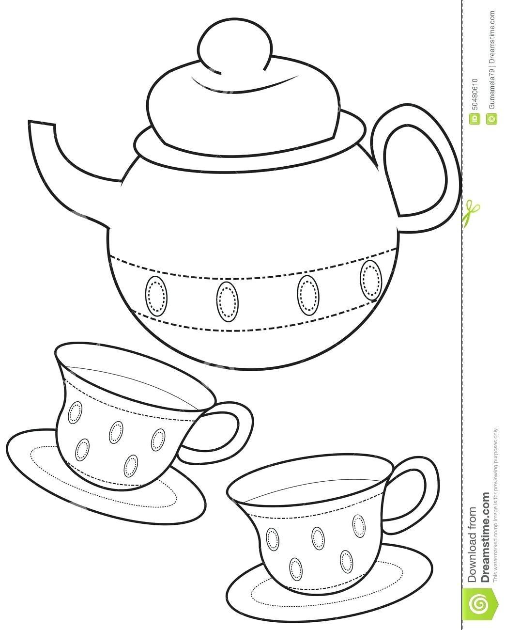 Чайный сервиз с сахарницей для раскрашивания для детей
