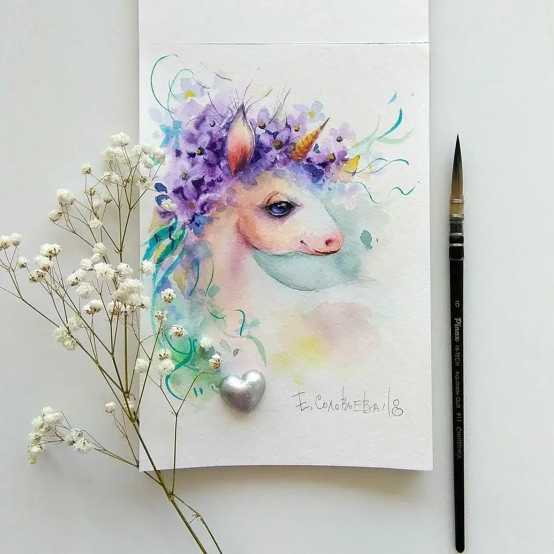 Вавилина акварели гортензия