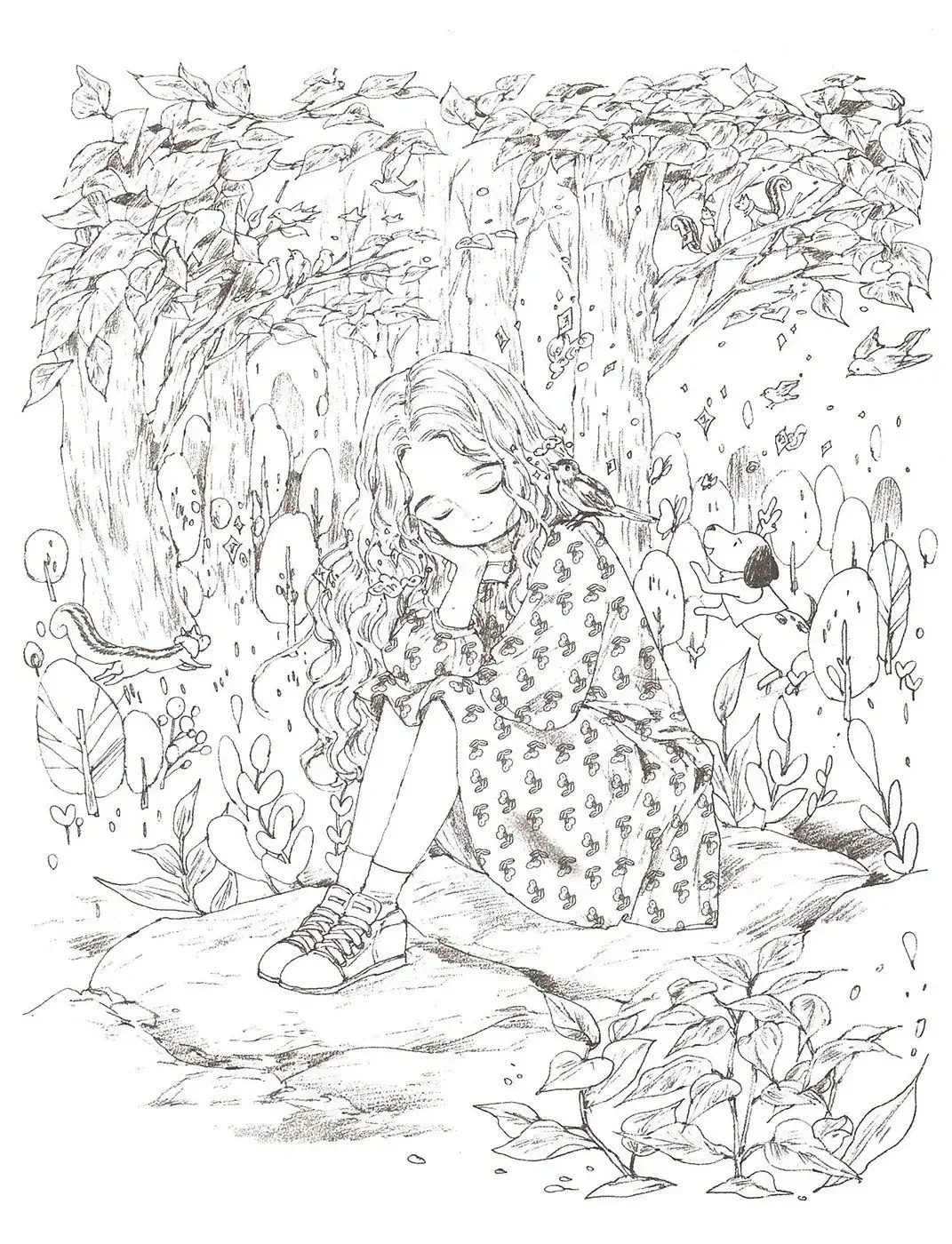 Раскраска зимний лес для детей 4-5 лет