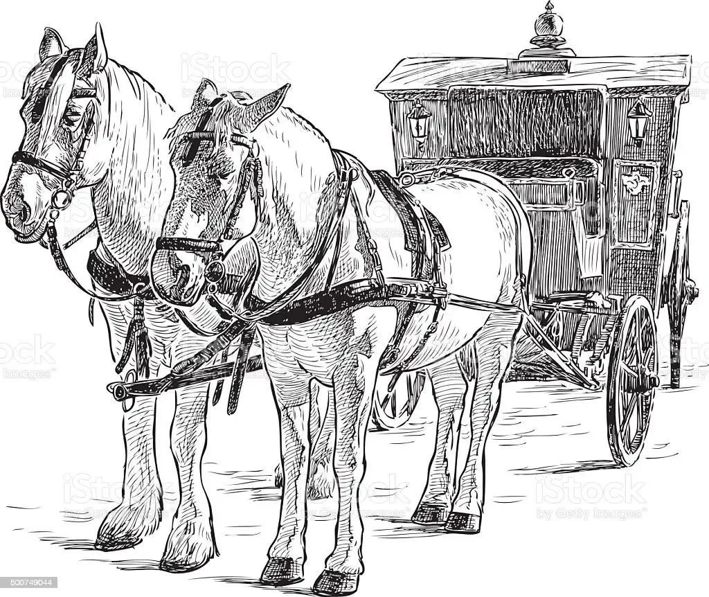 Лошадь запряженная иллюстрации