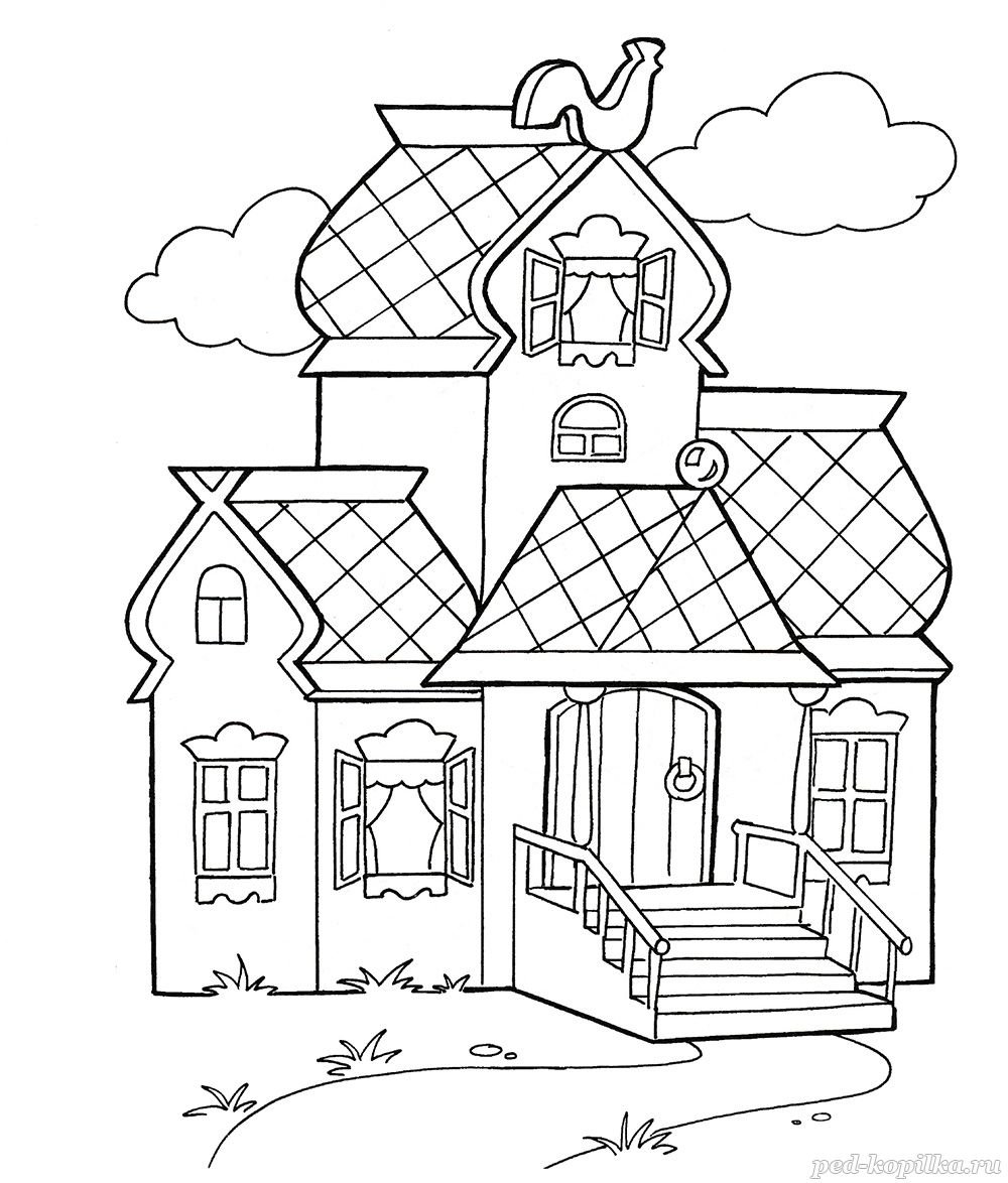 Волшебный домик раскраска