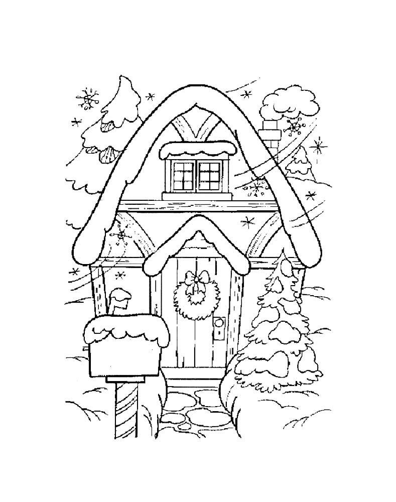Раскраска. Домики