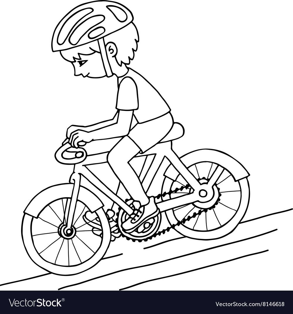Велосипедист раскраска