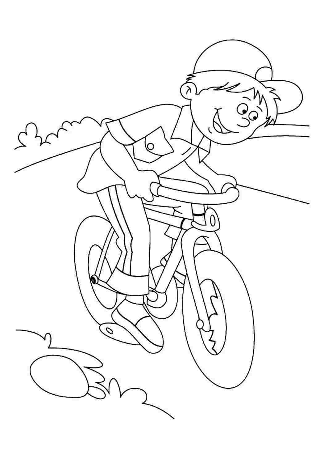 Девочка на велосипеде раскраска