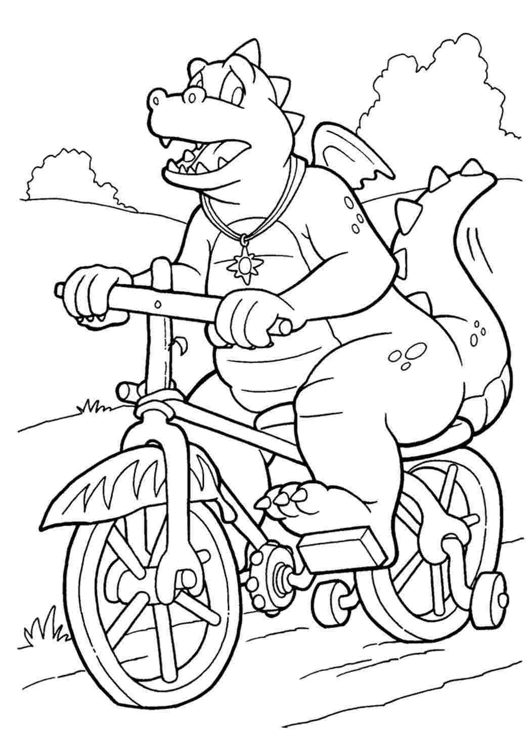 Мальчик на велосипеде раскраска