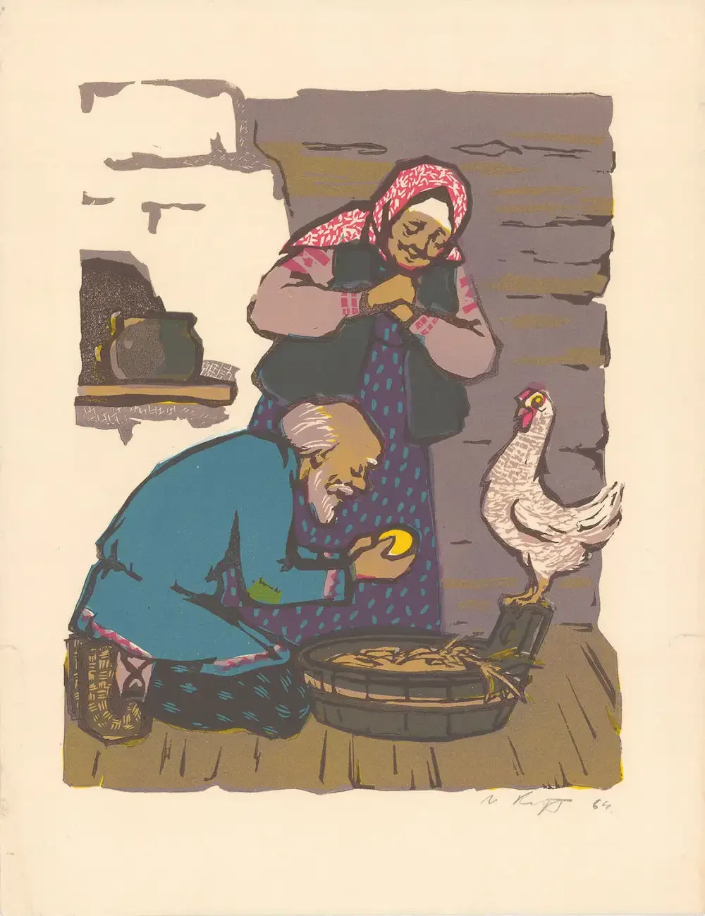 Курочка Ряба иллюстрации к сказке художника Сапрыгина