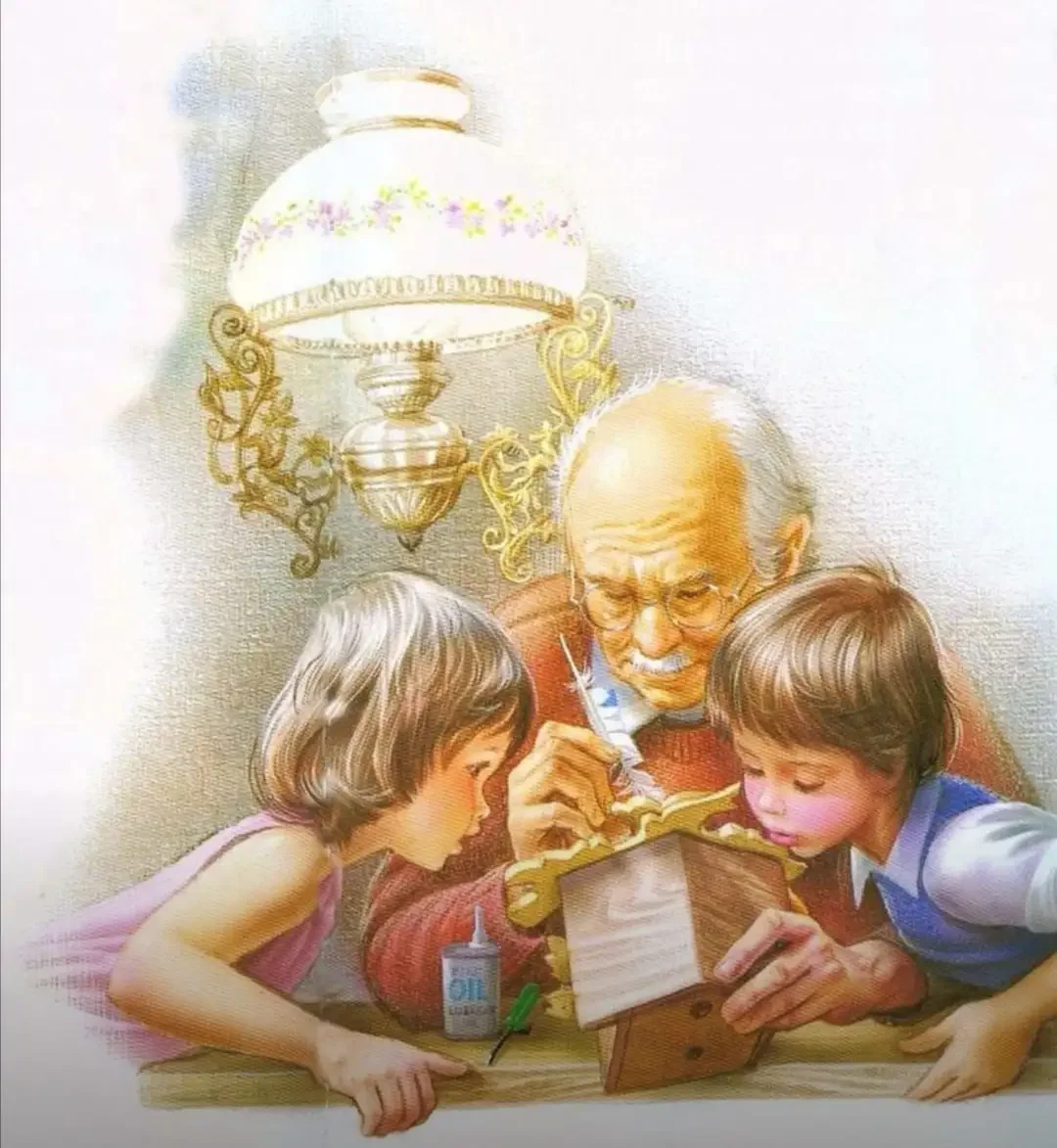 Дедушка с внуками