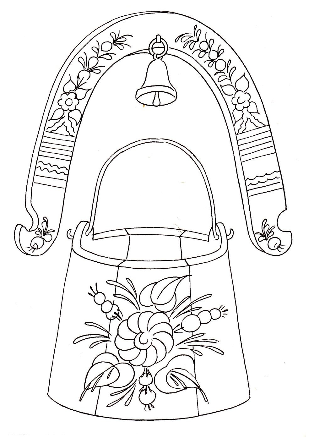 Пижемская роспись раскраска