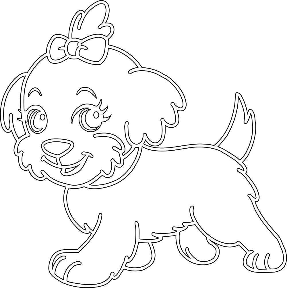 Собака раскраска для детей