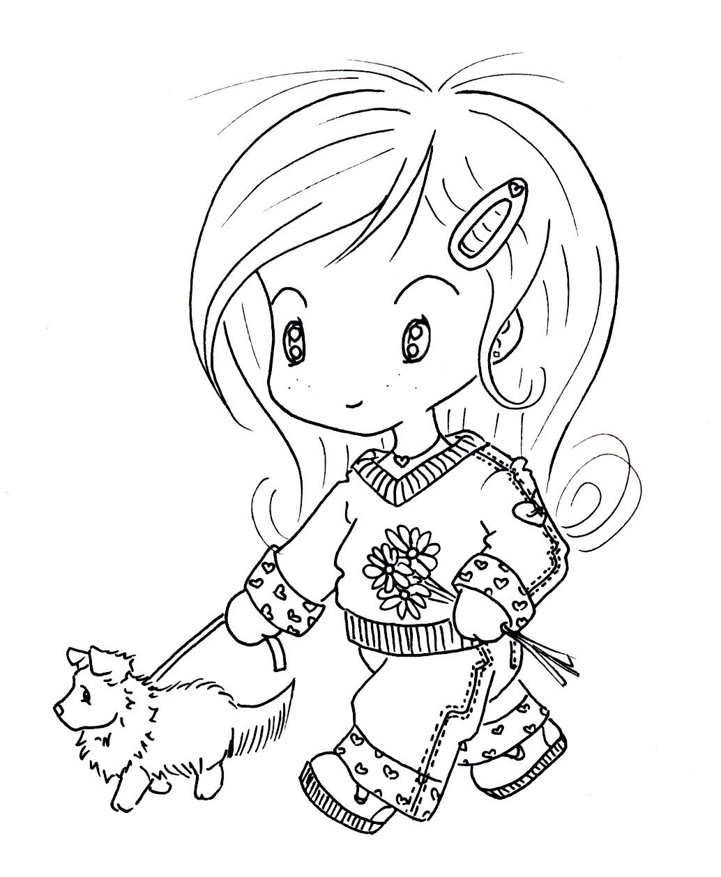 Морда собаки контур