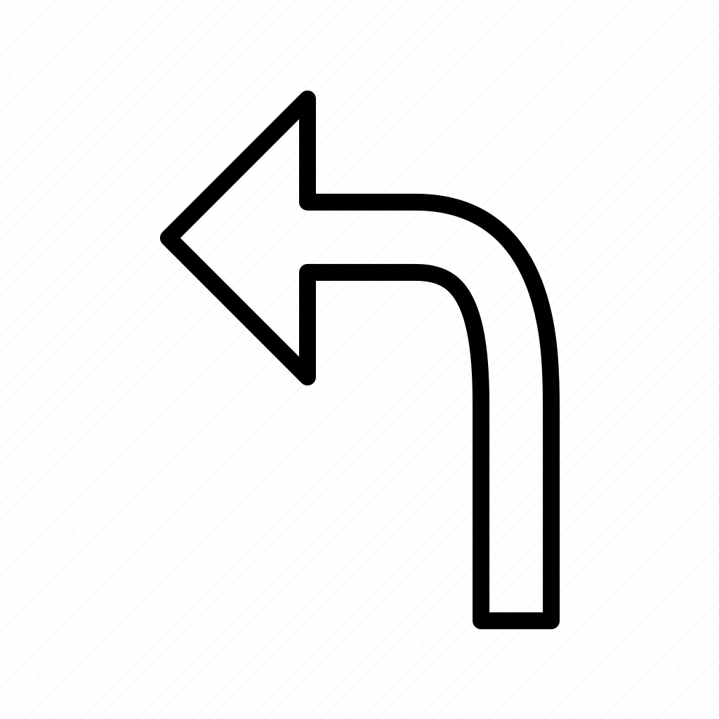 Стрелочка закругленная белая