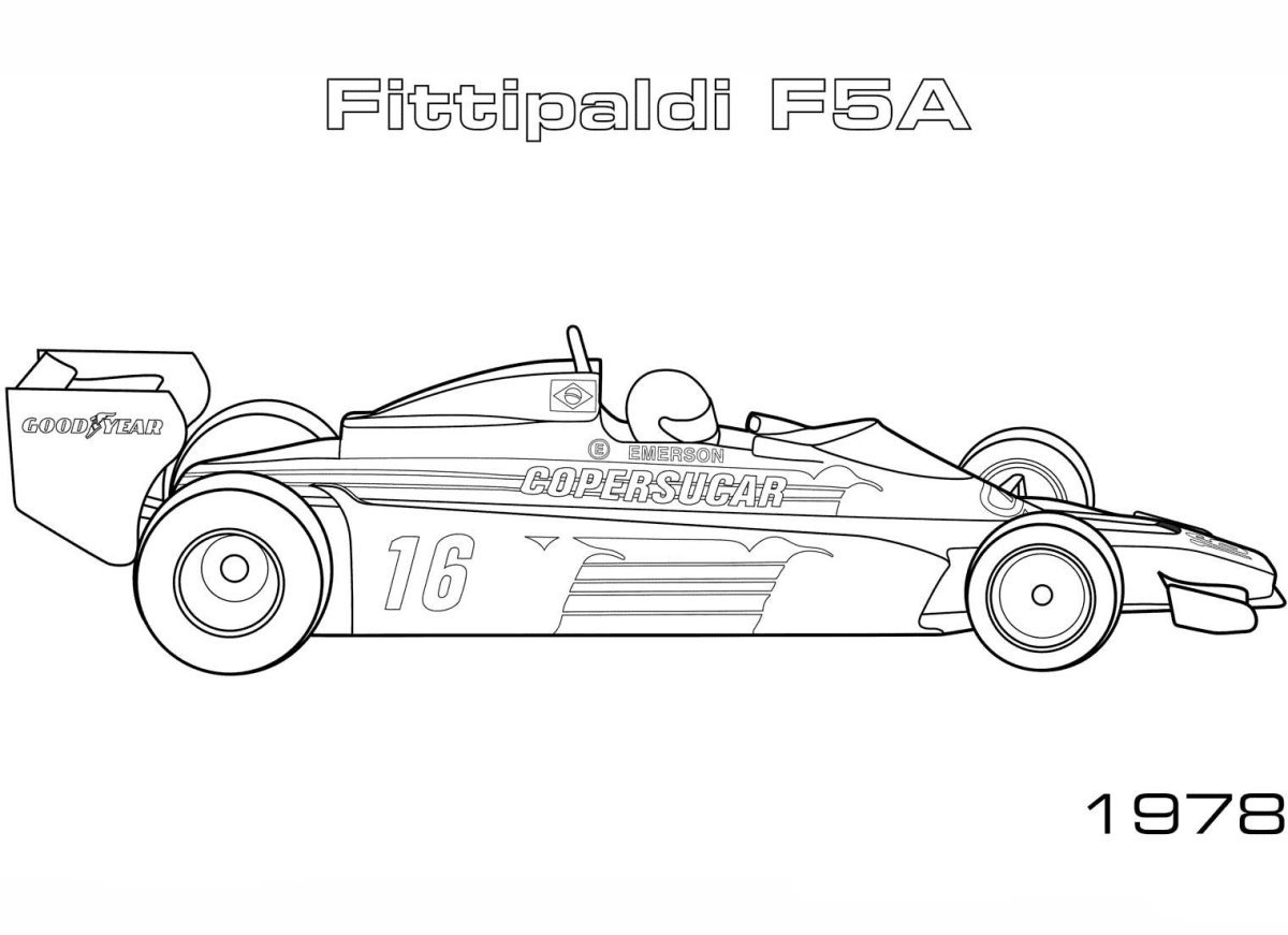 Раскраска Болид ф1