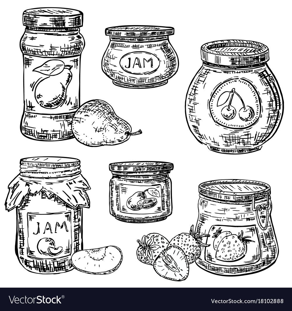 Банка варенья раскраска