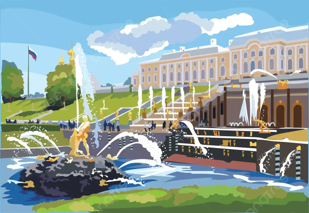 Фонтан Петергоф вектор