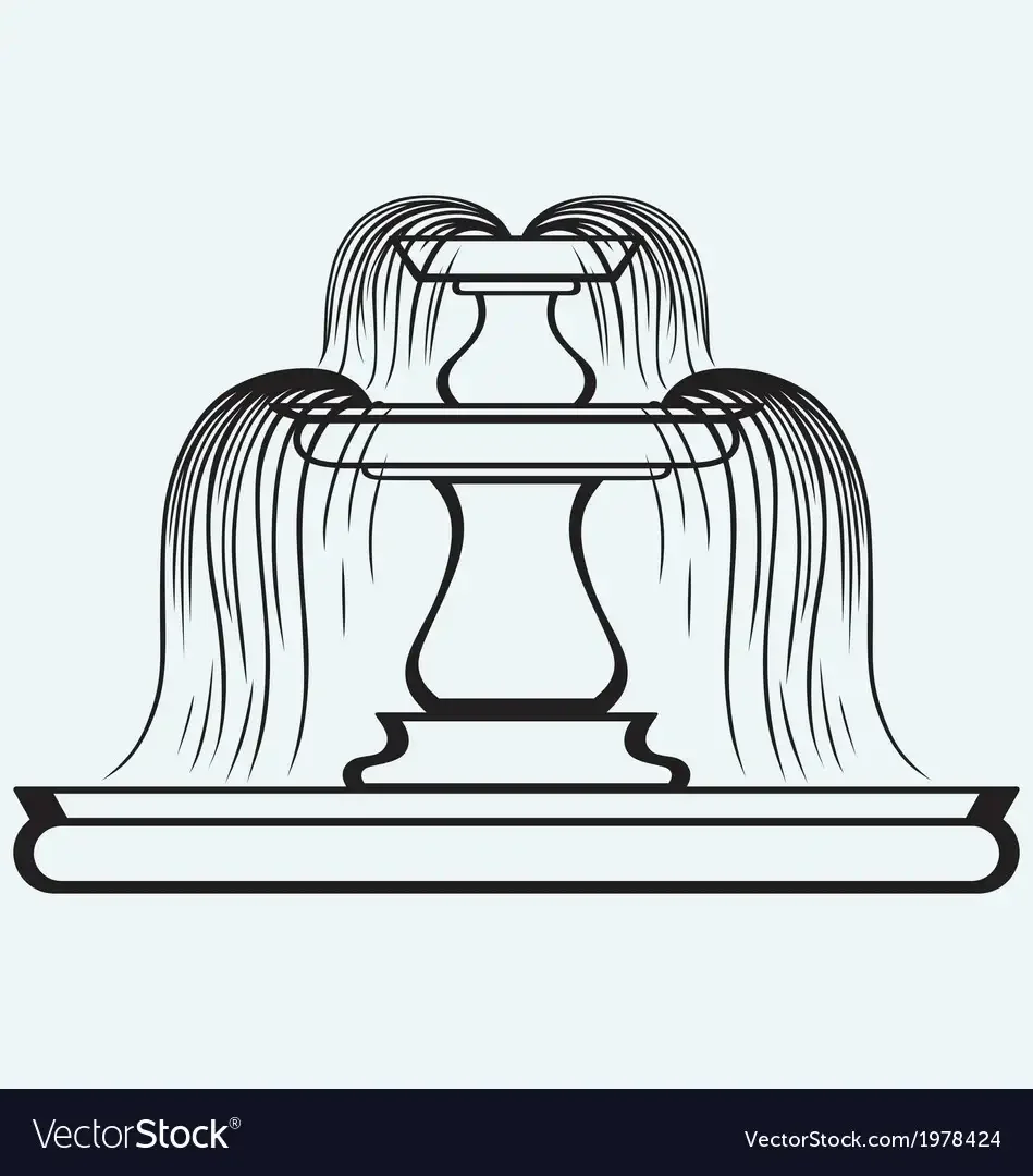 Фонтан рисунок легкий