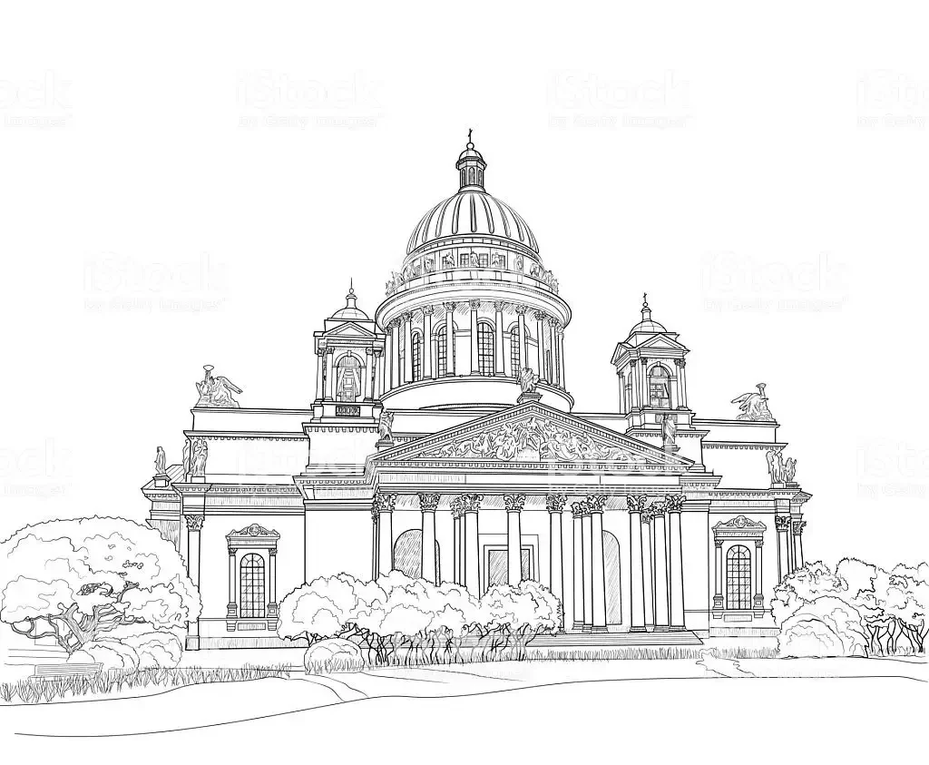Питер Исаакиевский собор рисунок