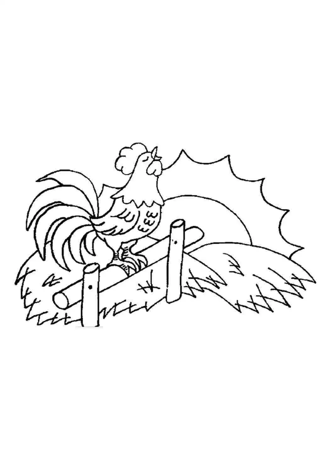 Петушок. Раскраска