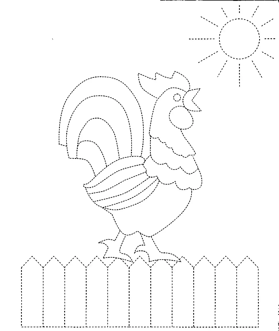 Рисунок петуха для срисовки